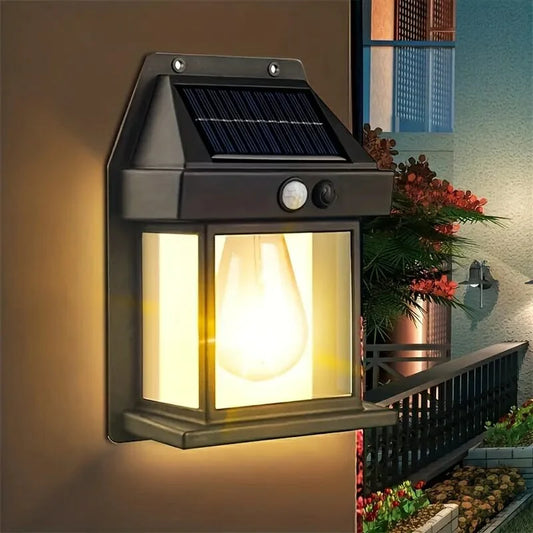 Outdoor Solar Lamp, Solar Tungsten Filament Lamp, Waterproof Intelligent Induction Lantern, Wireless Dusk to Dawn Porch Light